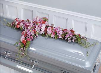 Lavender Cross Casket Spray